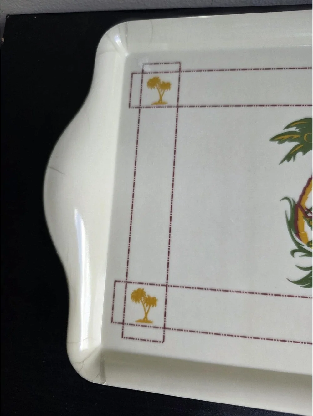 Set of 4 Vintage Cayman Islands PDL Plastic Serving Trays with Sir Turtle Design